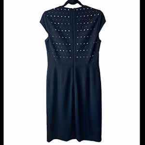 Worth New York Black & White Circle Cutout Cap Sleeve Sheath Dress Size 6